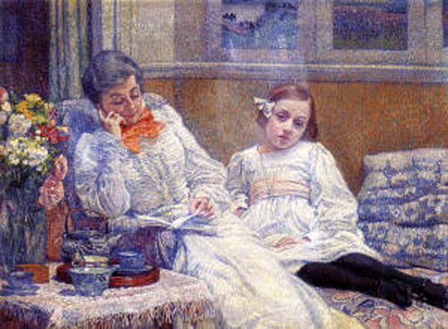 Portrait of Madame van Rysselberghe and daughter